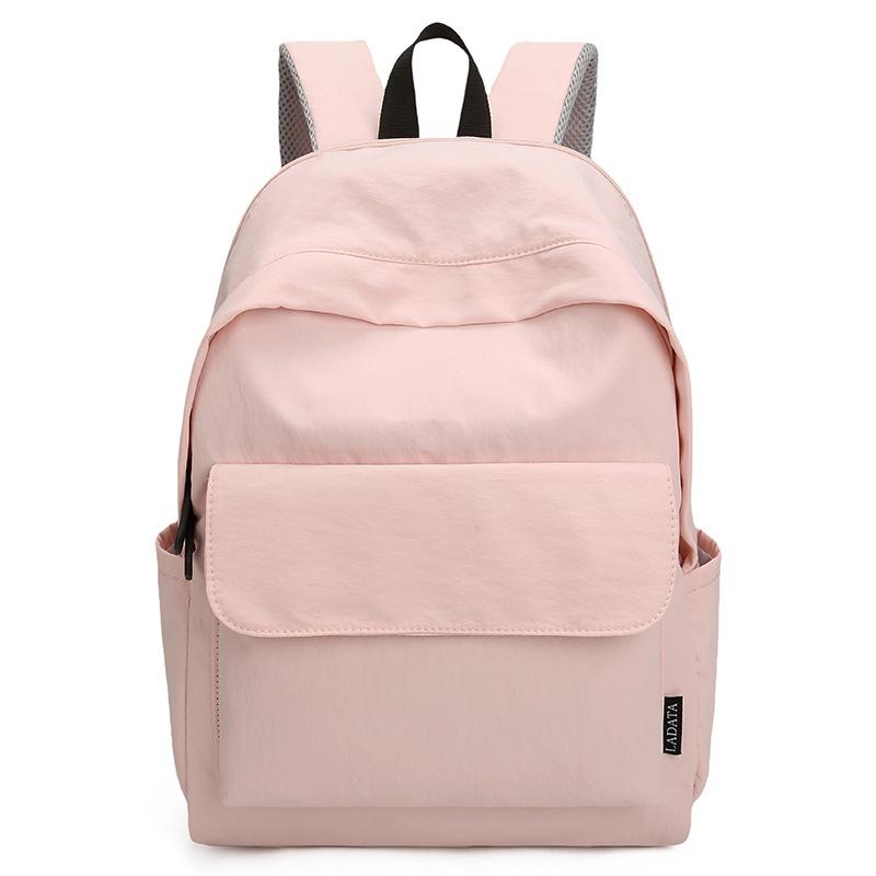 Schoolbag Korean Version Ins Simple Solid Color Backpack Female Junior High School College Student High Value Schoolbag Street Trend Versatile Back