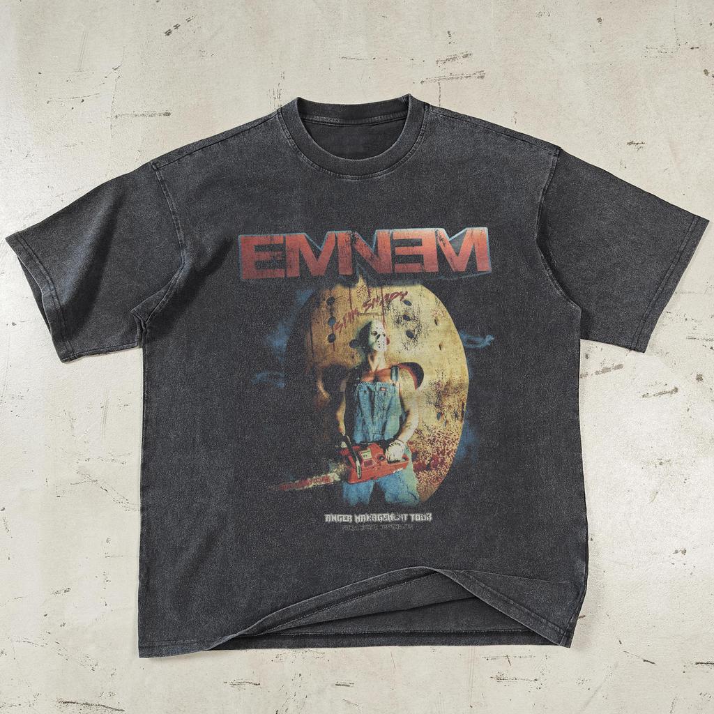 Streetwear Funny Graphic T-Shirt Cotton Washed Black Tshirt Unisex Tops Tees Short Sleeves T Shirt