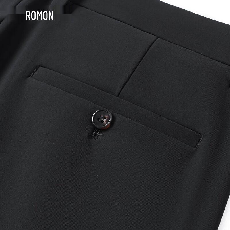 ROMON Men's Thick Anti-Static Business Casual Straight-Leg Pants