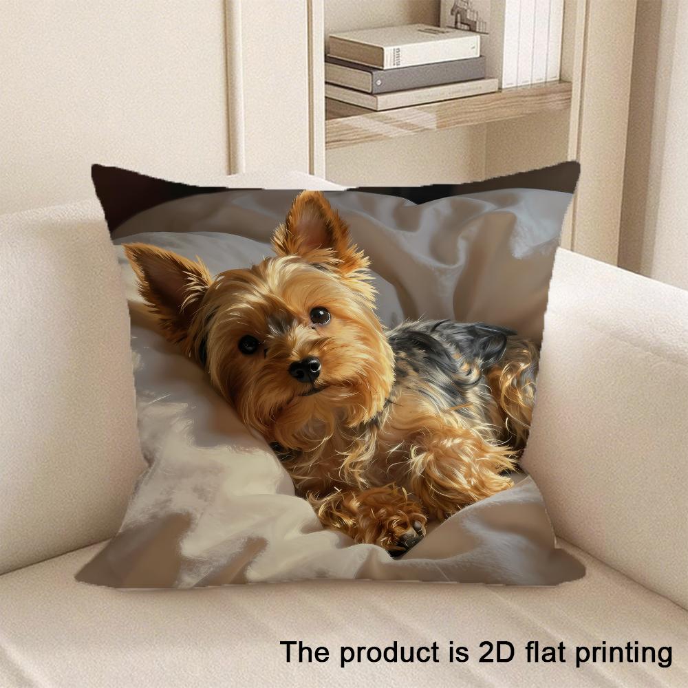 1pc Adorable Pet-Printed 2D Flat Printing Pillowcases Sofa cushion cover home bedroom room decoration
