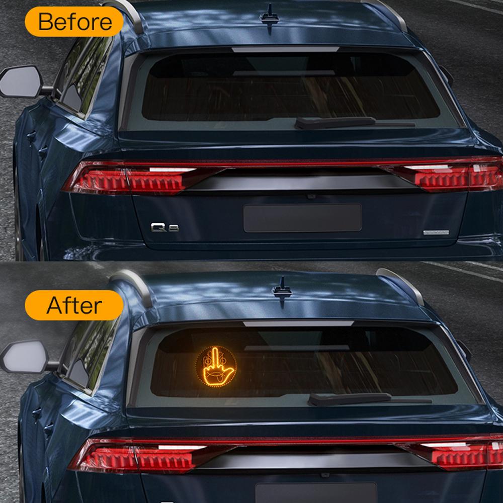 Neues Auto-Ausdrucks-Fingerlicht mit Fernbedienung, LED-Beleuchtung, Gestenlicht, Road Rage, Mittelfinger-Geste, Palmenlicht