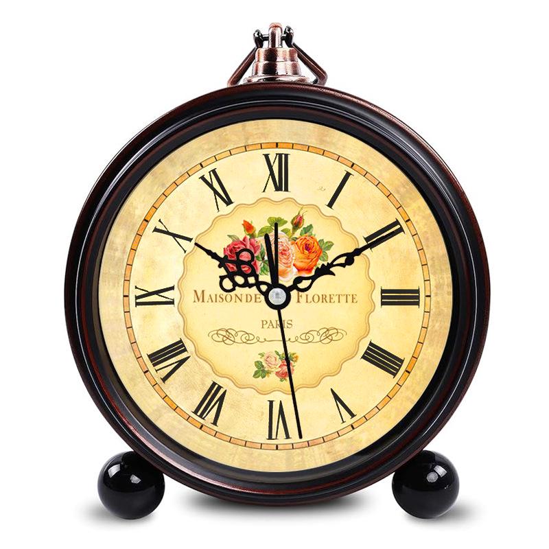 5.5-inch Retro Silent Metal Alarm Clock for Students and Children, Desktop/Desktop Clock