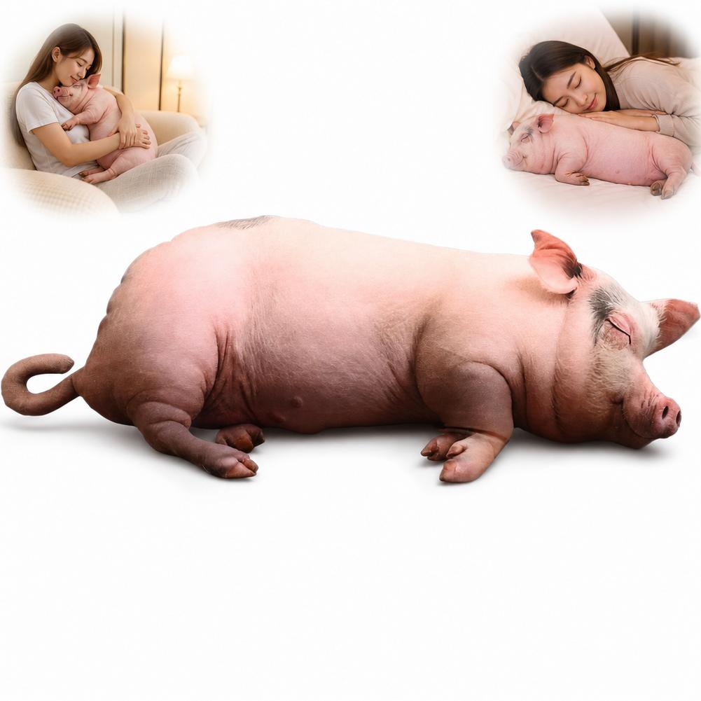 40Cm Realistic Pig Plush Toy Cute Funny Animal Stuffed Pillow Soft Dog Cat Sleeping Cushion Creative Home Decor Birthday Gift