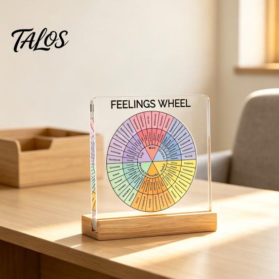 Wooden Base Table Ornament Motivational Mental Health Desktop Decoration, Acrylic Sign with Stand, Inspirational Desk Office Decor, for Therapy