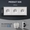 BSEED Single Power Socket Double Wall Sockets Triple Electric Outlets Four French Sockets Matte Plastic Panels Multiple Sizes