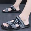 Summer Men's PU Leather Dual-purpose Sandals Outdoor Anti-slip Soft Sole Flat Sandals Beach Holiday Slippers Sandalias De Hombre