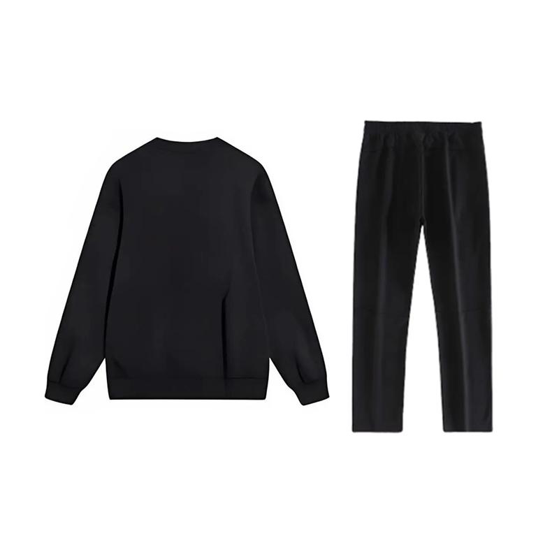 Li-Ning Letter Print Fashion Loose Breathable Comfortable Versatile Crew Neck Pullover Long Sleeve T-Shirt Casual Sports Set YTLV113-4-AKL81-1