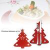 12Pcs Christmas Tableware Holder Flatware Bag Xmas Tree Cutlery Pockets Dinner Knife Fork