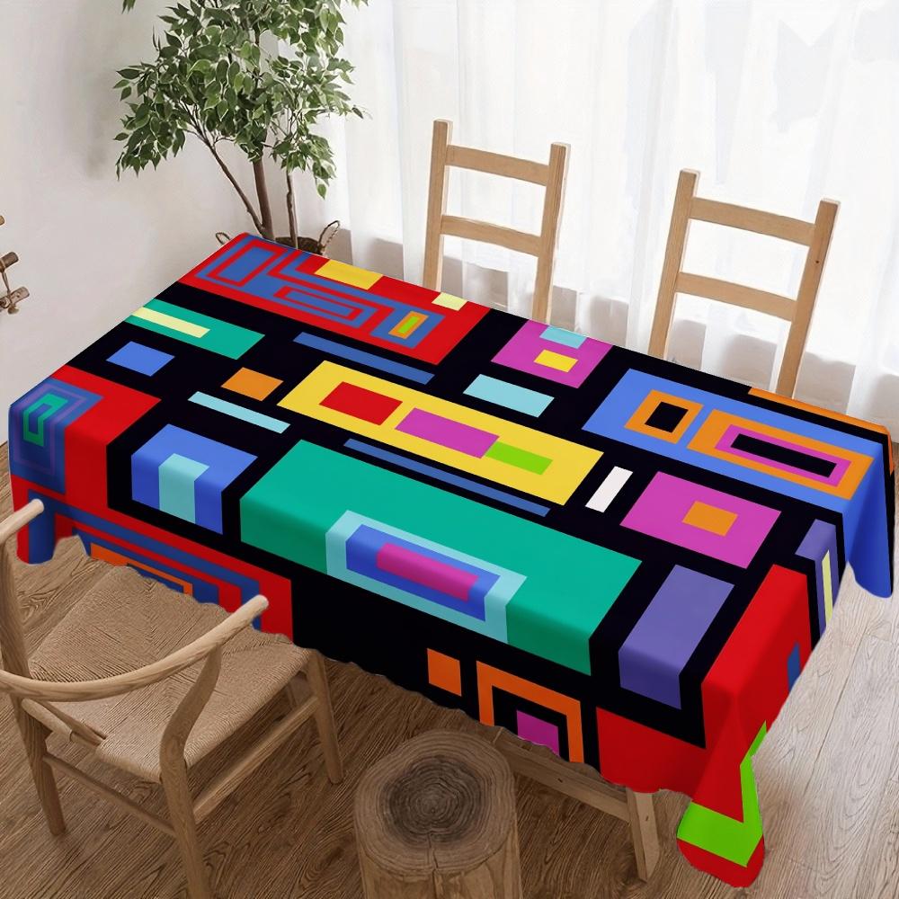 Jingyue Pet Unisex Geometric Abstract Rectangle Tablecloth For Table Decor Kitchen Dining Waterproof Reusable Tablecloths For Table Indoor Outdoor