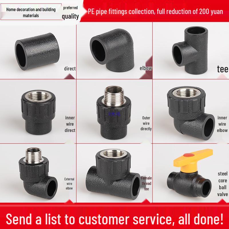 Vícevelikostní vodovodní potrubní tvarovka: Vnitřní/Vnější závitové koleno T pro 4, 6 a 1-palcové potrubí