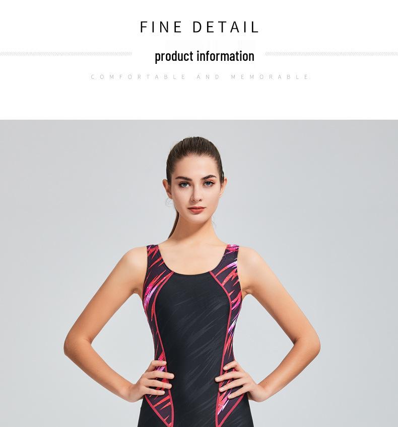 Banff Quick-Dry Imitation Sharkskin Slimming One-Piece Swimsuit with Chest Pads