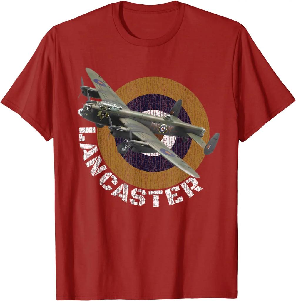 WW2 British Warplanes Lancaster Heavy Bomber T-Shirt. Premium Cotton Short Sleeve O-Neck Mens T Shirt New S-3XL