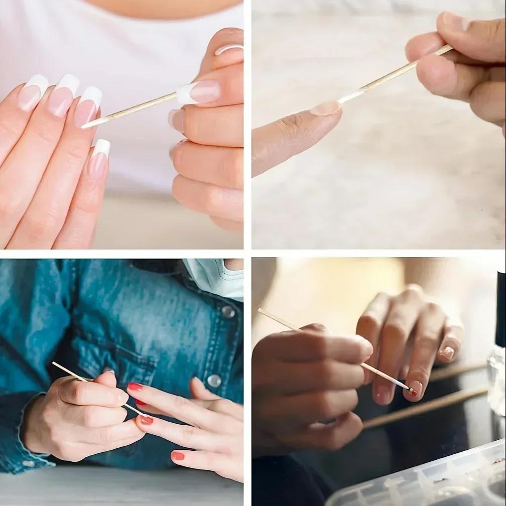 100 Stück 7cm Microblading Wattestäbchen Spitze, Holzstäbchen Applikator, Tattoo P, Make-up Kosmetik Applikator Stäbchen Nägel