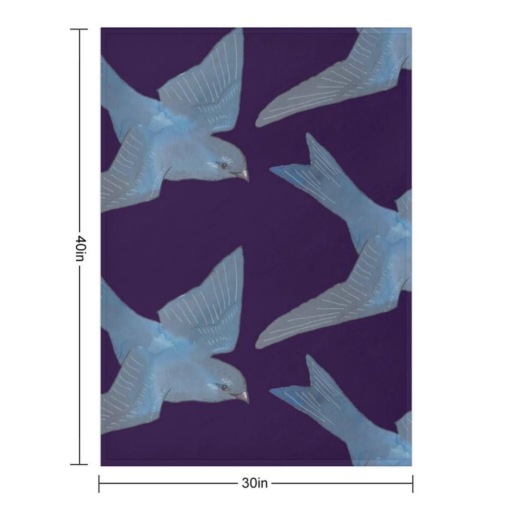 Purple Martin Bird Throw Blanket Travel Warm for Winter Sofa Bed Baby Blankets