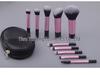 10-Piece Mini Makeup Brush Set with Soft Blush Brush, Powder Puff, Sponge, and Bag