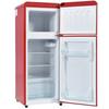 Mini Fridge 92L Retro Refrigerator LED Light Large Capacity Silver Color Handle Adjustable Temperature Sealed Adhesive Tape Red Dual Zone Kitchen