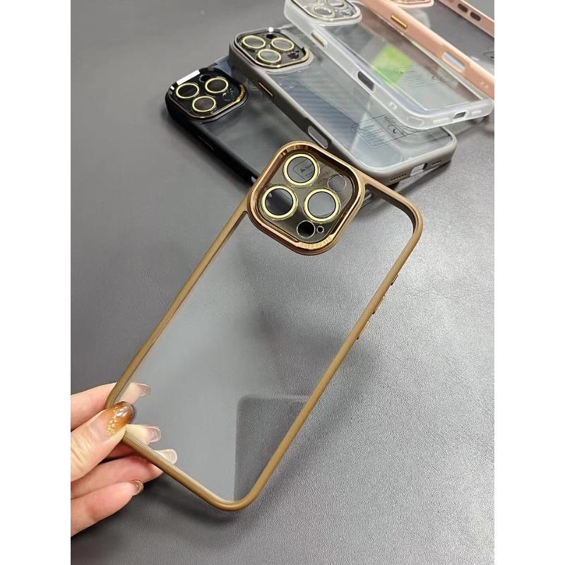 Luanjin Series Suitable for IPhone16promax High Transparent Mobile Phone Case Apple 15 Lens Film 14 Full Inclusive Metal Ring