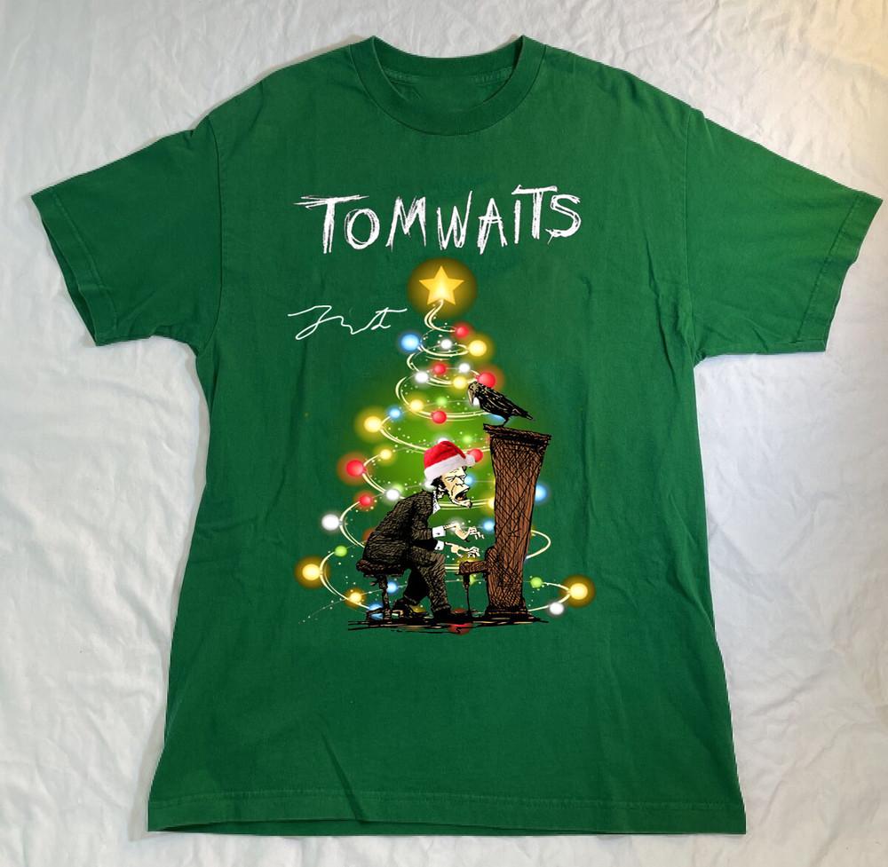Tom Waits Christmas Tree Gift For Fan All Size S to 5XL Green T-Shirt Unisex T-Shirt XL