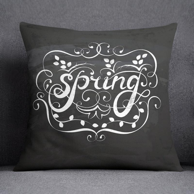 Cool Black Wind Black Bottom Flower Series Pillow Decorative Pillow Bedroom Sofa Car Cushion Cover Pillowcase