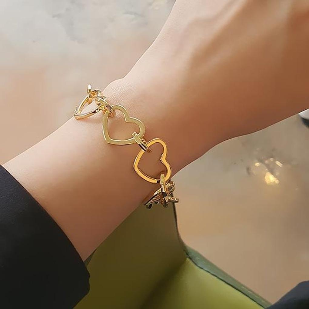 

Women s Soul Ring Heart Simple Bracelet (Heart Chain) gold