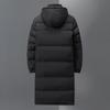 Chaqueta de plumón Chaqueta con capucha de plumón de pato blanco para invierno hasta la rodilla para hombre