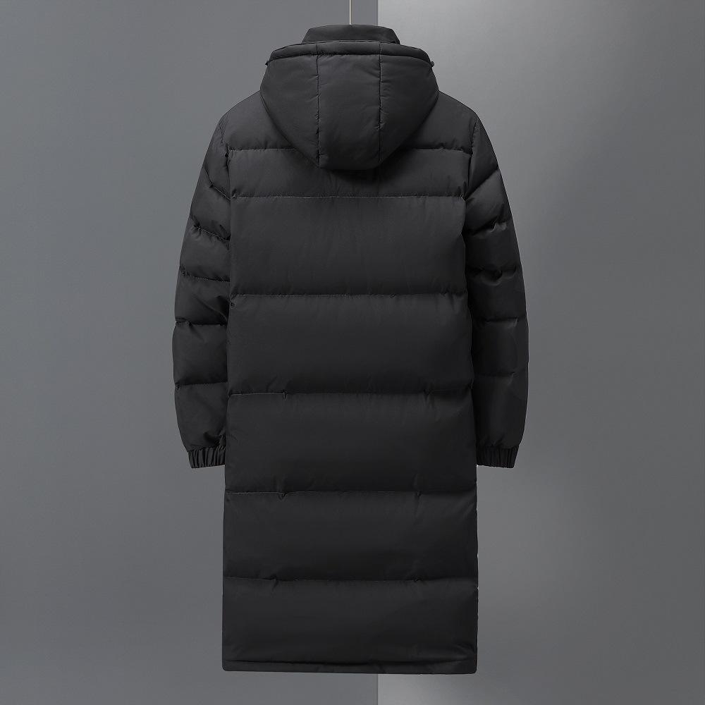 Chaqueta de plumón Chaqueta con capucha de plumón de pato blanco para invierno hasta la rodilla para hombre