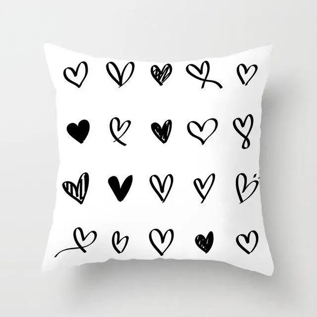 Car Home Living Room Simple Black And White Geometric Cushion Cover Modern Decorative Pillowcase Sofa  Pillow