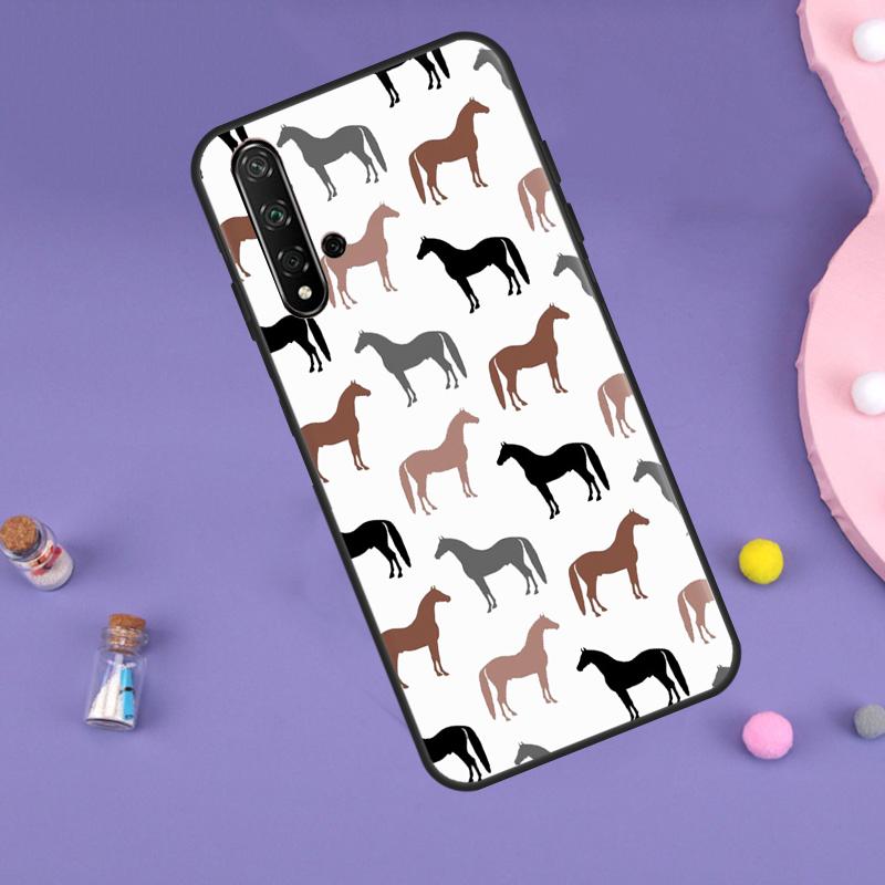 Horse Pony Pattern For Huawei Nova 5T 9 10 SE 7i 8i 11i 12i Y60 Y61 Y70 Y72 Y73 Y90 Y91 P20 P40 P30 Lite Case