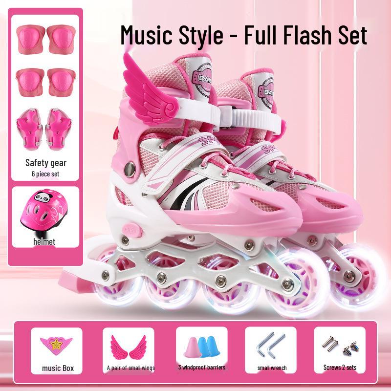 Kids' Inline & Ice Skates Set for Ages 3-15 - Beginner Rollerblades for Boys & Girls