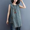 Sleeveless Oversized Denim Vintage Casual Loose Tank Tops for Women Summer T-shirt 2026 Vest Clothing
