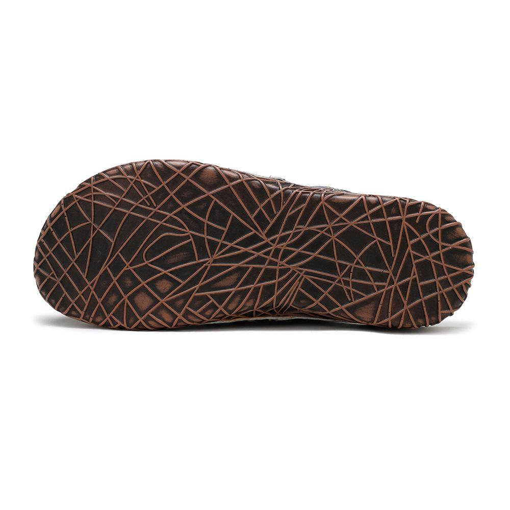 Johnature Pantoufles Femmes Chaussures En Cuir Véritable Peint À La Main À L'extérieur Diapositives À La Main Fleur Sandales Plates