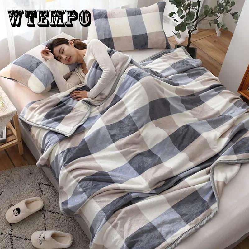Flannel Blanket Sheets Air Conditioning Blanket Single Double Cover