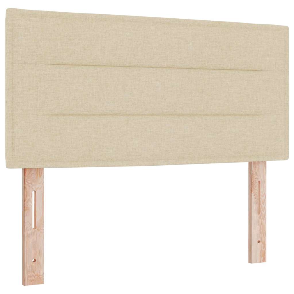 Box Spring Bed with Cushions and Adjustable Headboard Cream 80 x 200 cm Fabric
