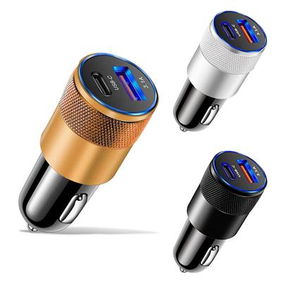 Tālruņa lādētājam Auto adaptera ligzda Cigarešu piepīpētāja ligzda USB Auto lādētājs C tipa Ātrā uzlāde Tālruņa adapteris