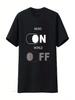 Música LIGADA Mundo DESLIGADO Amante Divertido E Produtor Musical Camiseta Lavagem Vintage Levemente Homem Roupas Versáteis de Designer Respirável
