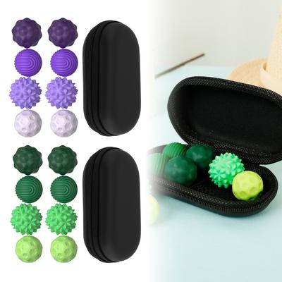 8pcs Silicone Magnetic Attraction Ball Sets Decompression Elastic Magnetic Balls 4 Different Patterns Fun Leisure Silicone Balls
