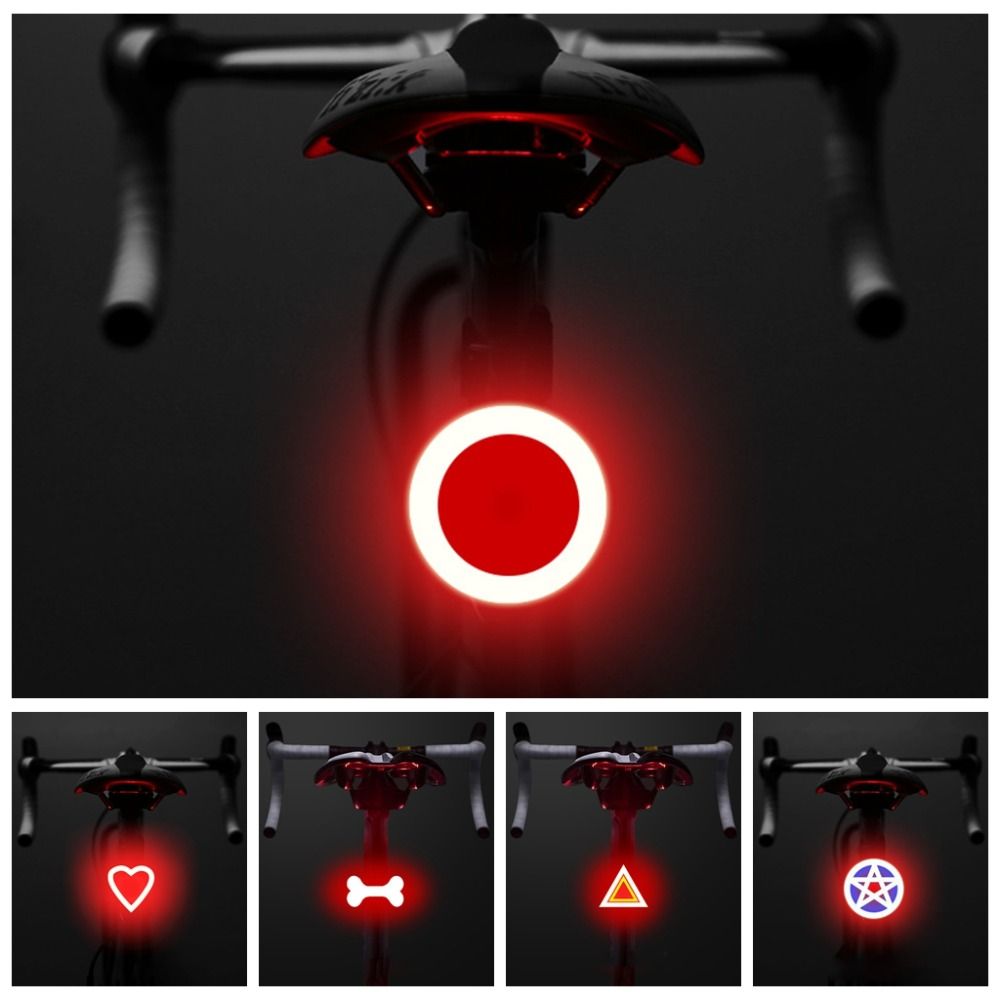 Heart Shape Design Bicycle Taillight USB Rechargeable Bike Seatpost Light  Night Riding
