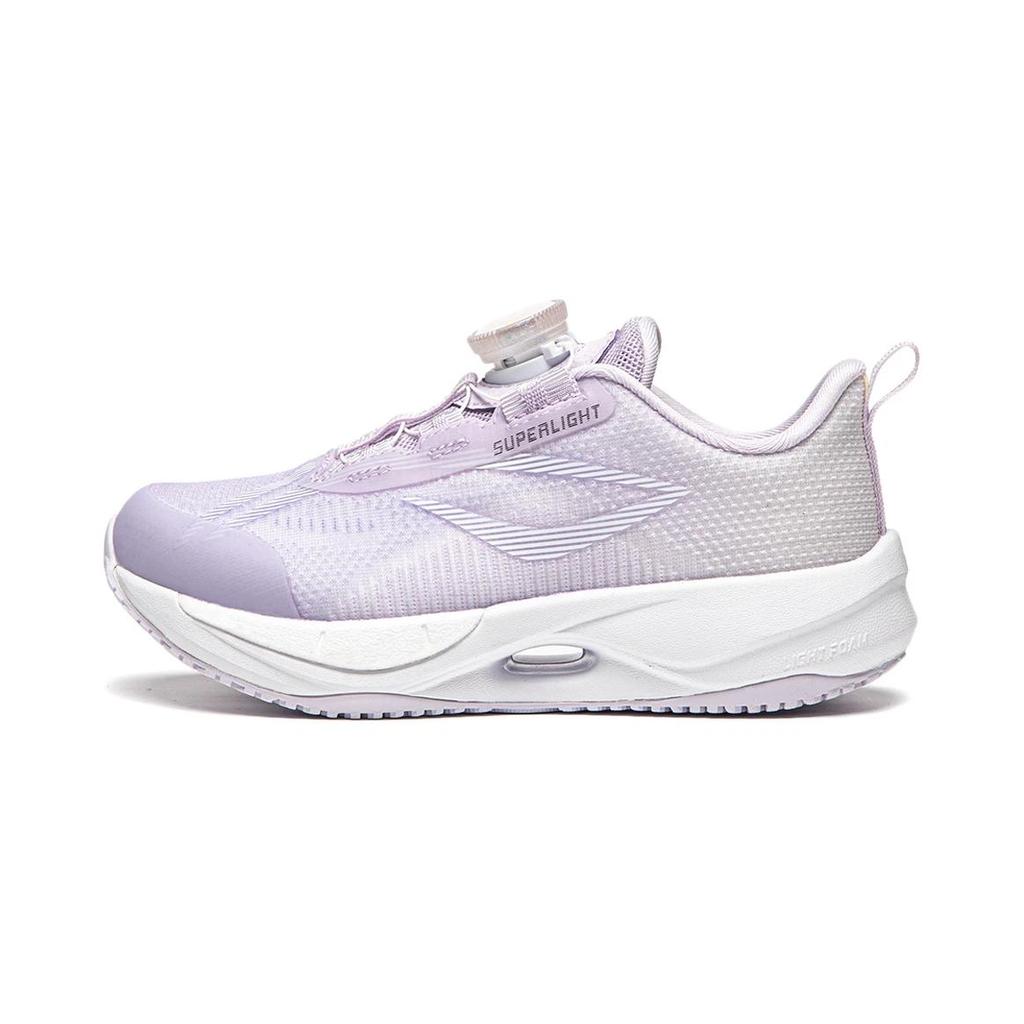 Li Ning Kids Synthetic Leather Comfortable Breathable Shock Absorbing Durable Low Top Casual Shoes Kids Casual Shoes White Purple Yellow YKAU008-6