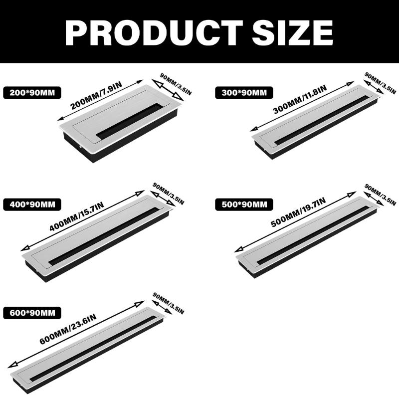 Upgrades Rechteckige Metall-Kabeldurchführungen Aluminium-Kabeldurchführungstülle Geeignet für Schreibtische, Wohnungen & Bürogebrauch