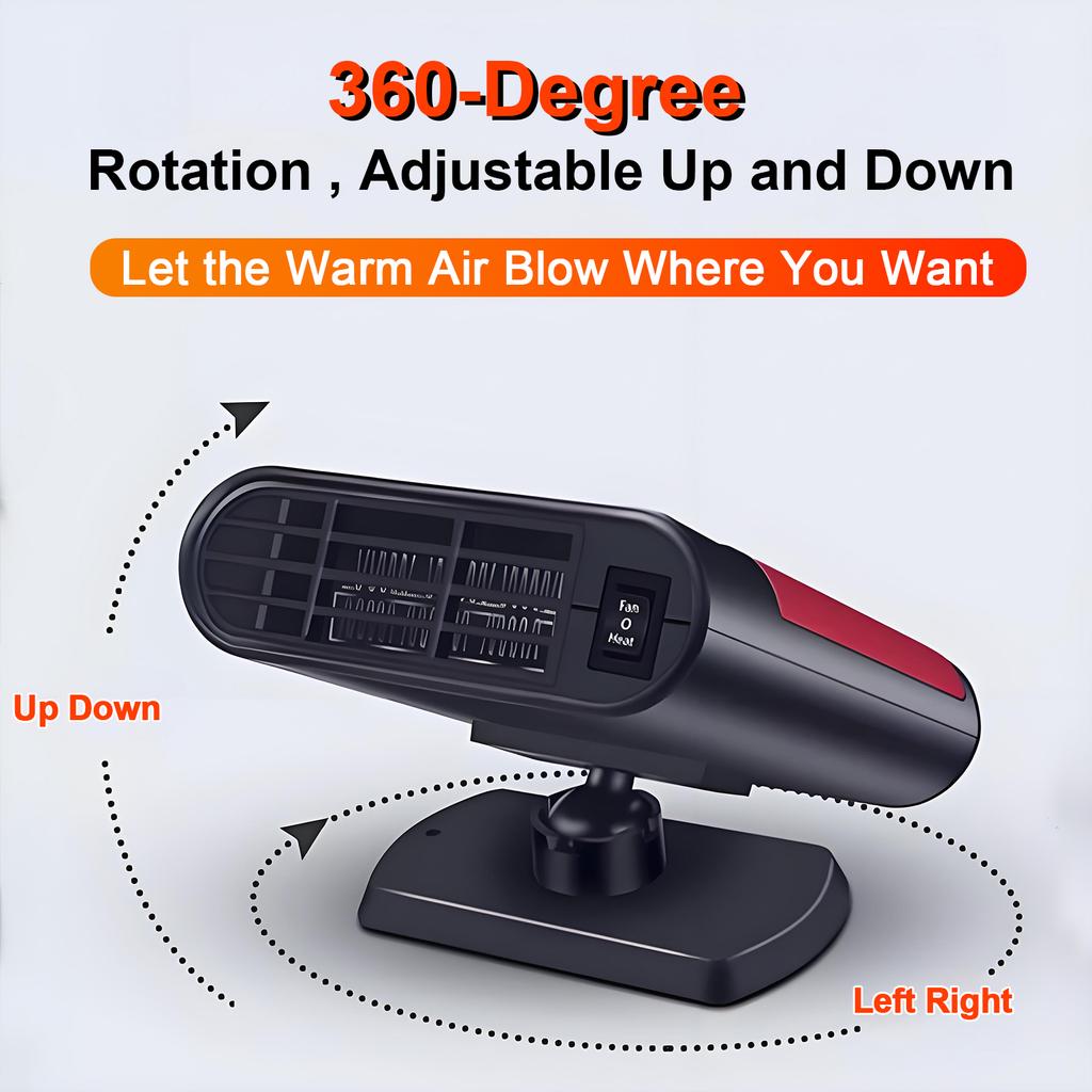 Hipacool 24V 12V Încălzitor mașină Parbriz Încălzire rapidă Dezghețare Dezaburire Purificarea aerului cald Rotație 360° Accesorii interioare
