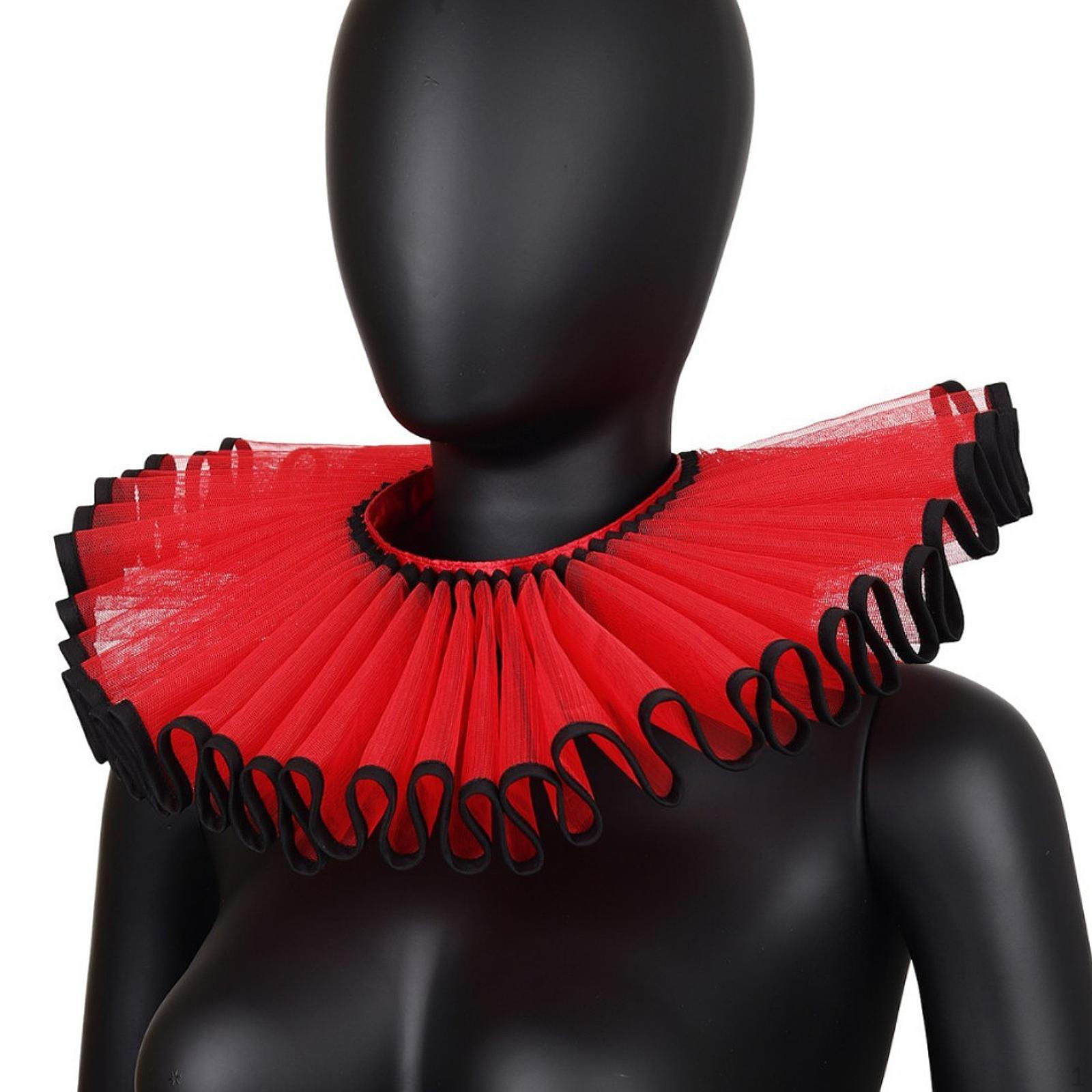 

Єлизаветинський клоун Знімні гофровані коміри для фотореквізиту Red