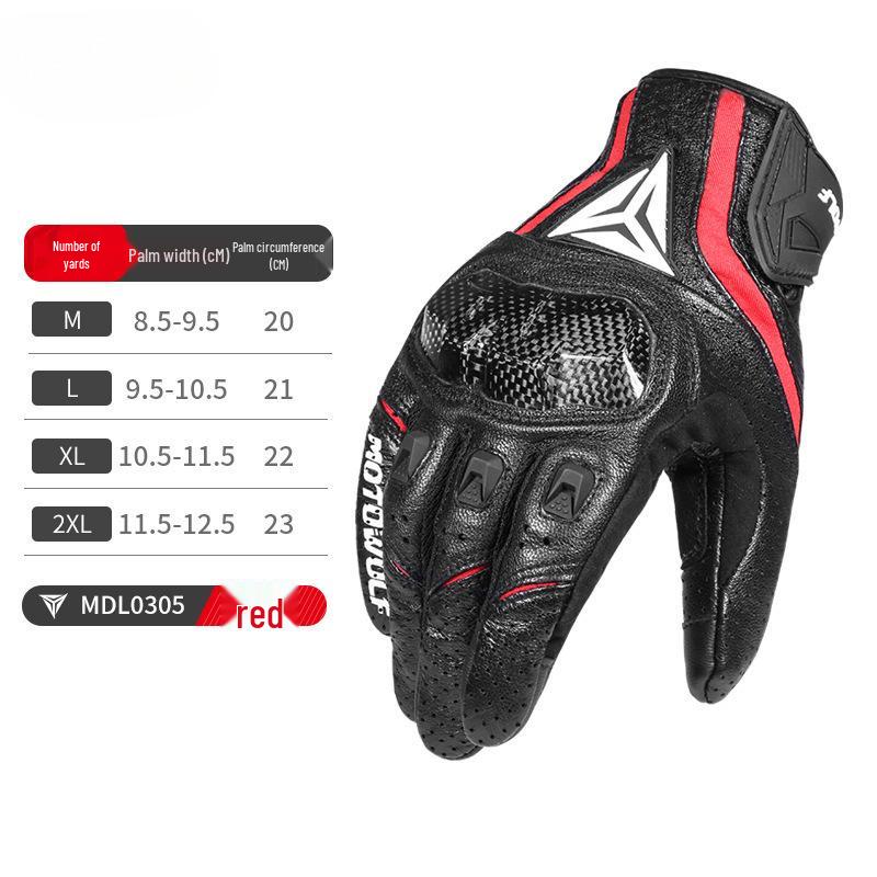 Four Seasons Carbon Fiber Motorcycle Gloves: Full-Finger, Anti-Fall, Winter Warm for Men and Women