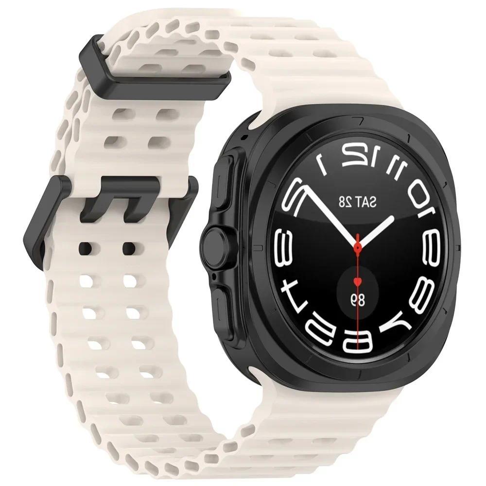 Silicone Strap For Samsung Galaxy Watch Ultra Band Watch 7 Ultra 47mm Bracelet Correa Watchband SM-L705F Watch Bands Accessories