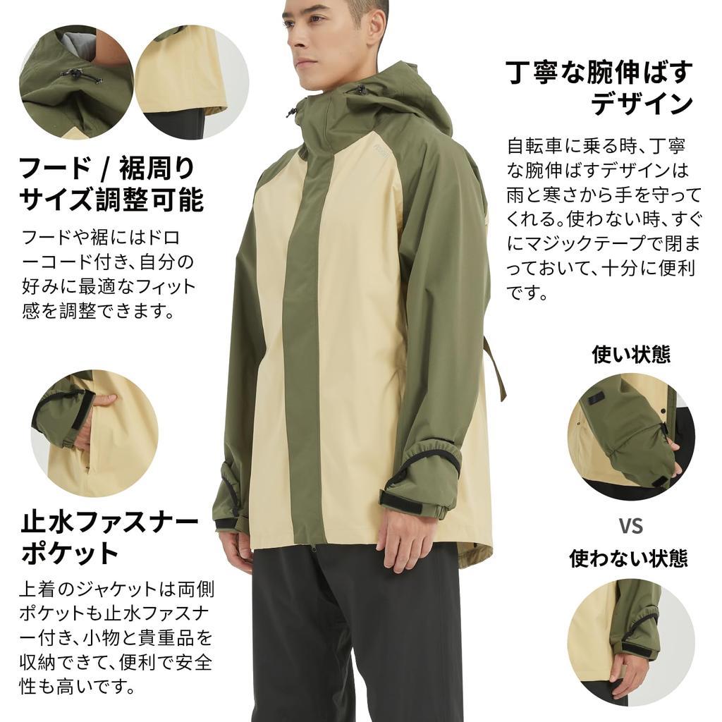 Rainwear Rain Suit Set and Golf Wear Windbreaker Mountain Parka Waterproof Raincoat Breathable Waterproof Windproof Lightweight Outdoor Golf Fishing
