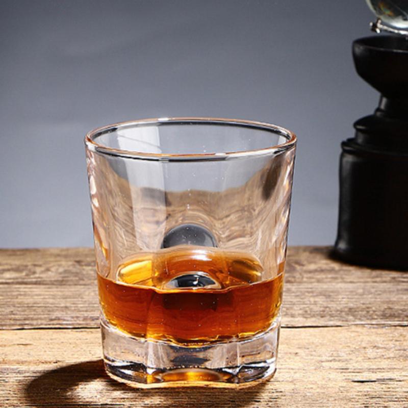 140ml/255ml 2pcs Fashion Thick Bottomed Whiskey Glasses Bar Transparent European Bourbon Brandy Foreign Wine Glasses Tasting Cup