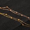 316L Stainless steel ball chain anklet Ladies simple layered thin beaded anklet Zircon wholesale