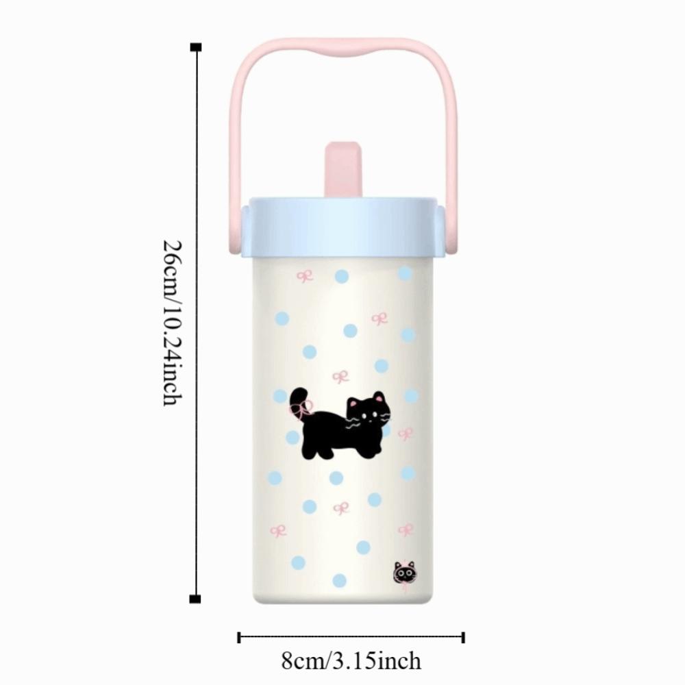Water Cup Portable Insulated Cup Stainless Steel Cute Cat Thermos Mug  Cold/Hot Water