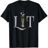 Lit Funny Halloween Witch Pagan Burning Sage Smudge Stick Cotton Men T Shirt S