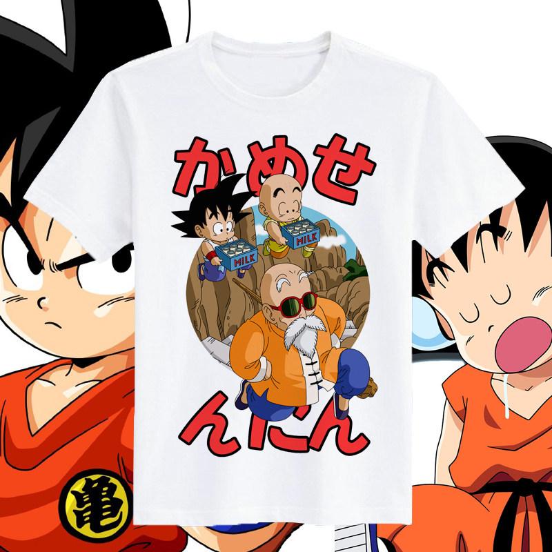 Summer 2026 Dragon Ball Theme Collection Trend Street 100 Cotton Printed Loose Tshirt for Unisex and Women Parents Tops