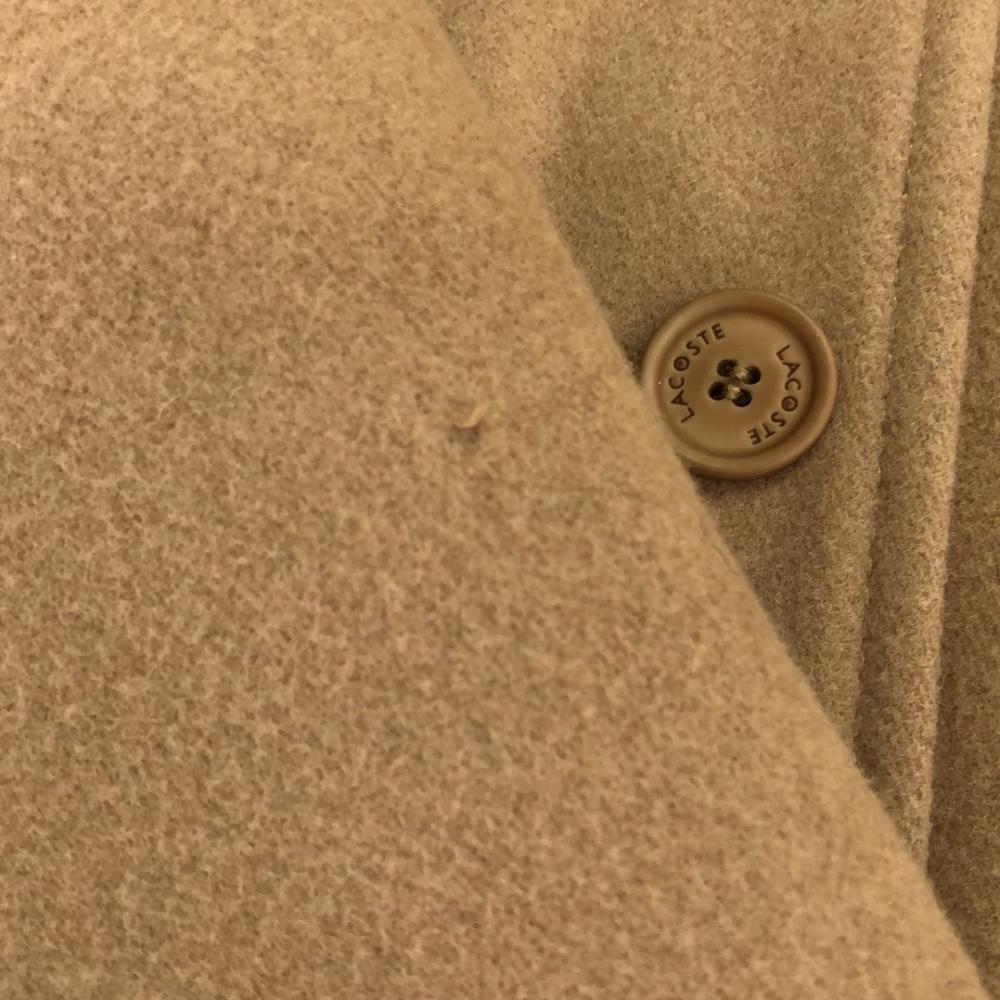 Lacoste Wool Blend Long Pea Coat 38 Beige Women Used